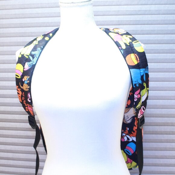 Disney Loungefly Winnie The Pooh Characters Black Large Nylon Backpack 01220316 - Picture 5 of 16